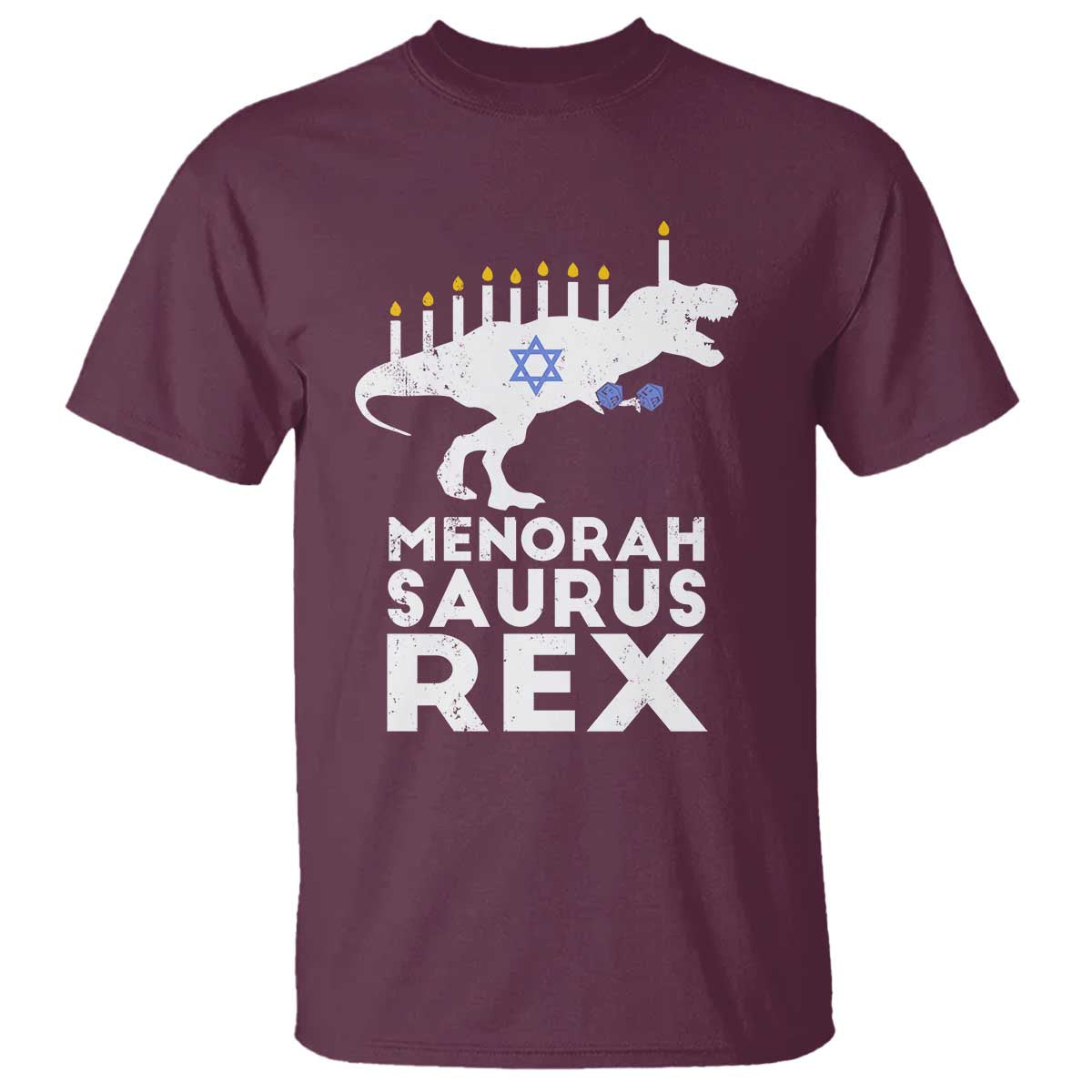 funny-hanukkah-t-shirt-menorah-saurus-rex-dinosaur-david-star