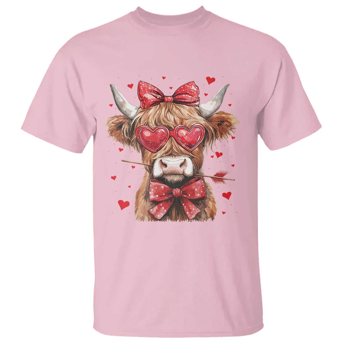 funny-western-highland-cow-farm-valentine-t-shirt
