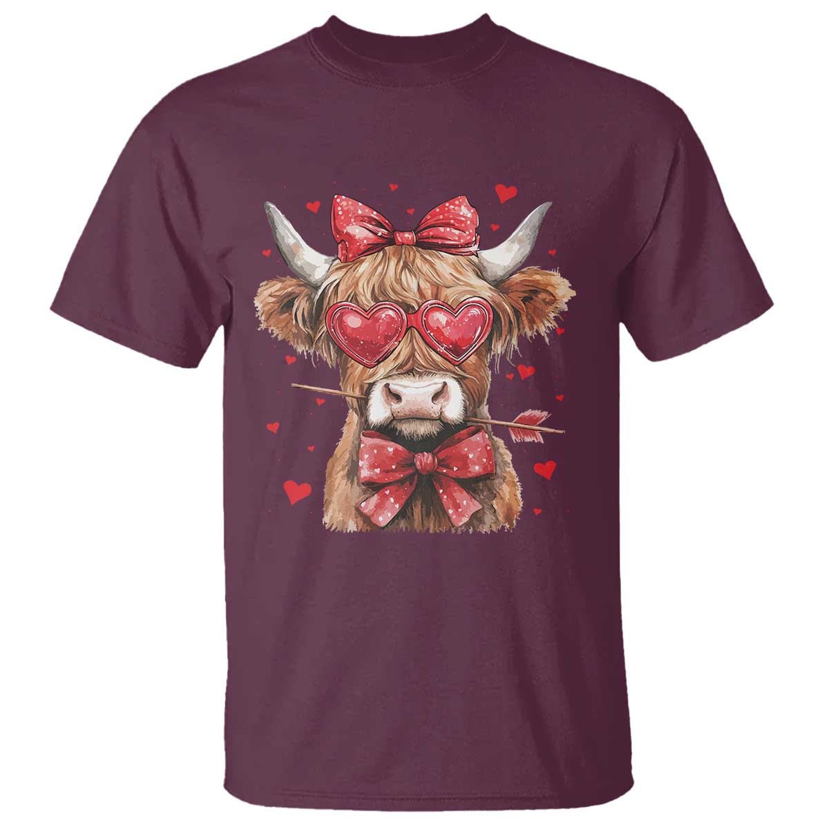 funny-western-highland-cow-farm-valentine-t-shirt