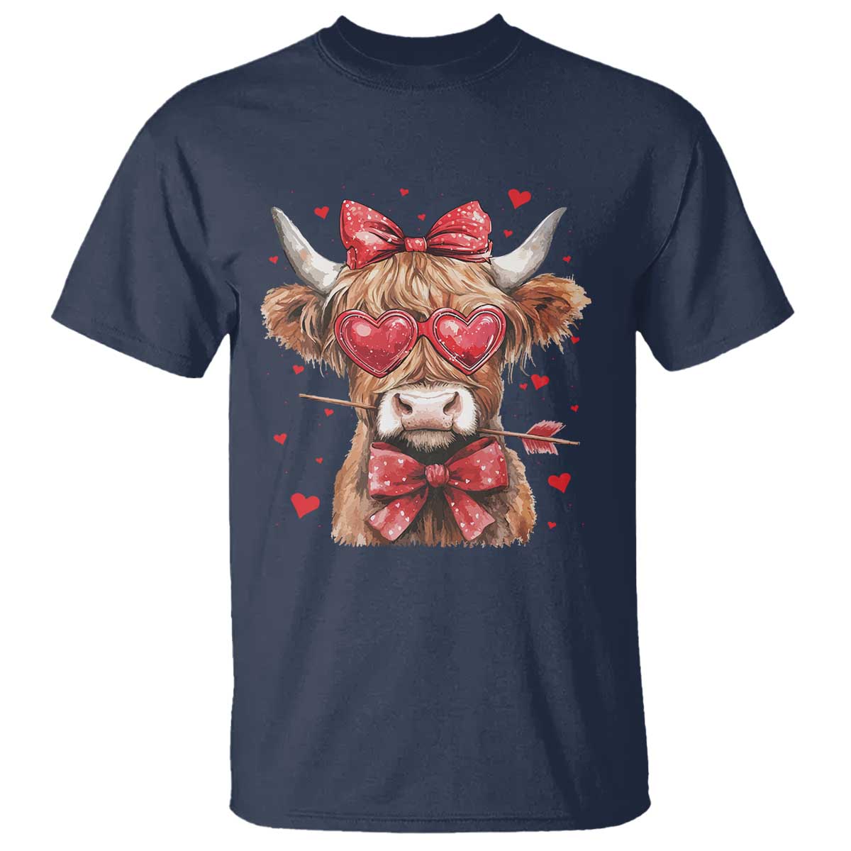 funny-western-highland-cow-farm-valentine-t-shirt