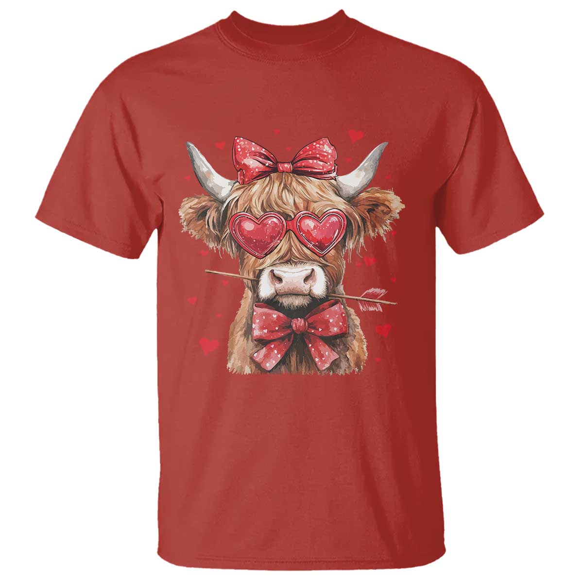 funny-western-highland-cow-farm-valentine-t-shirt
