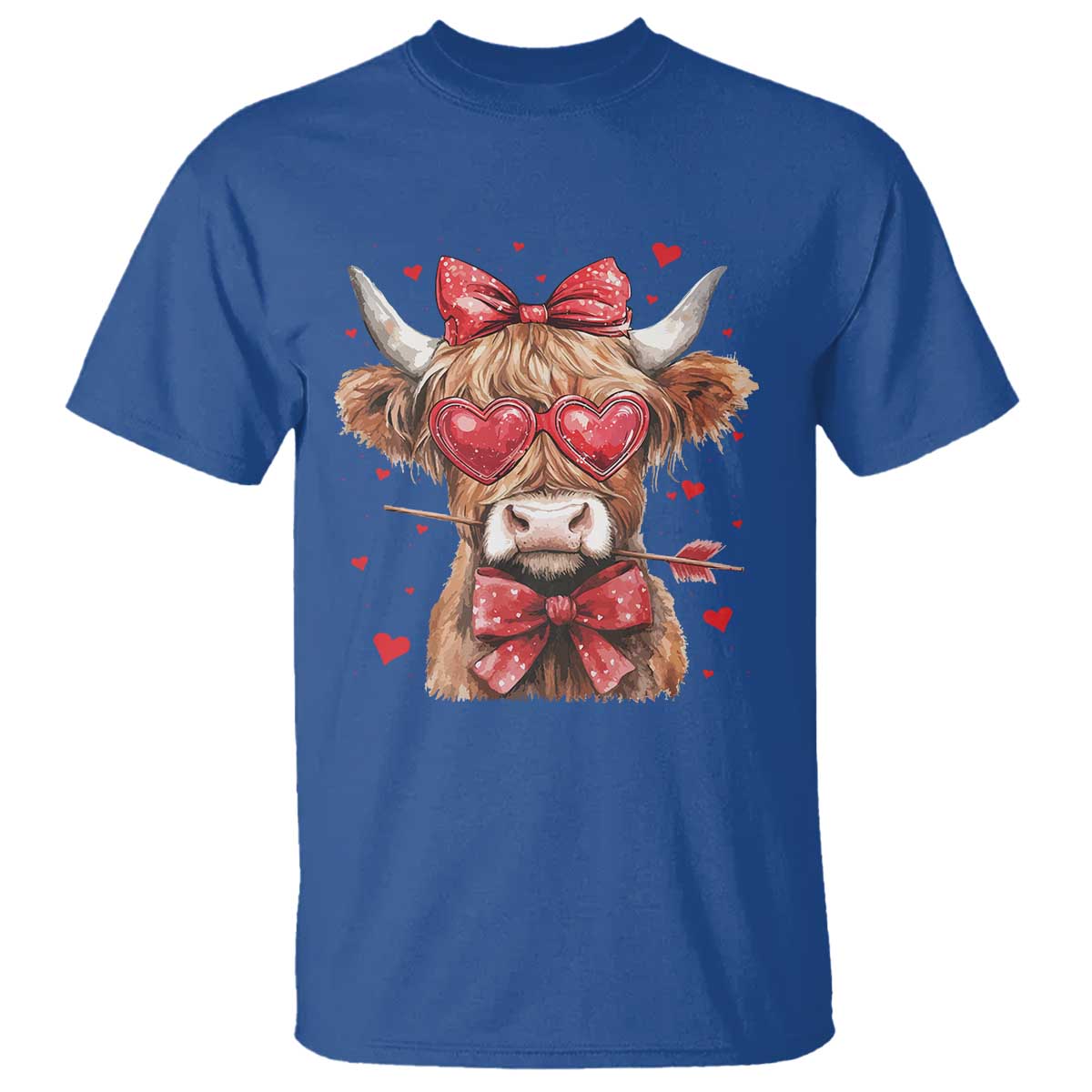 funny-western-highland-cow-farm-valentine-t-shirt