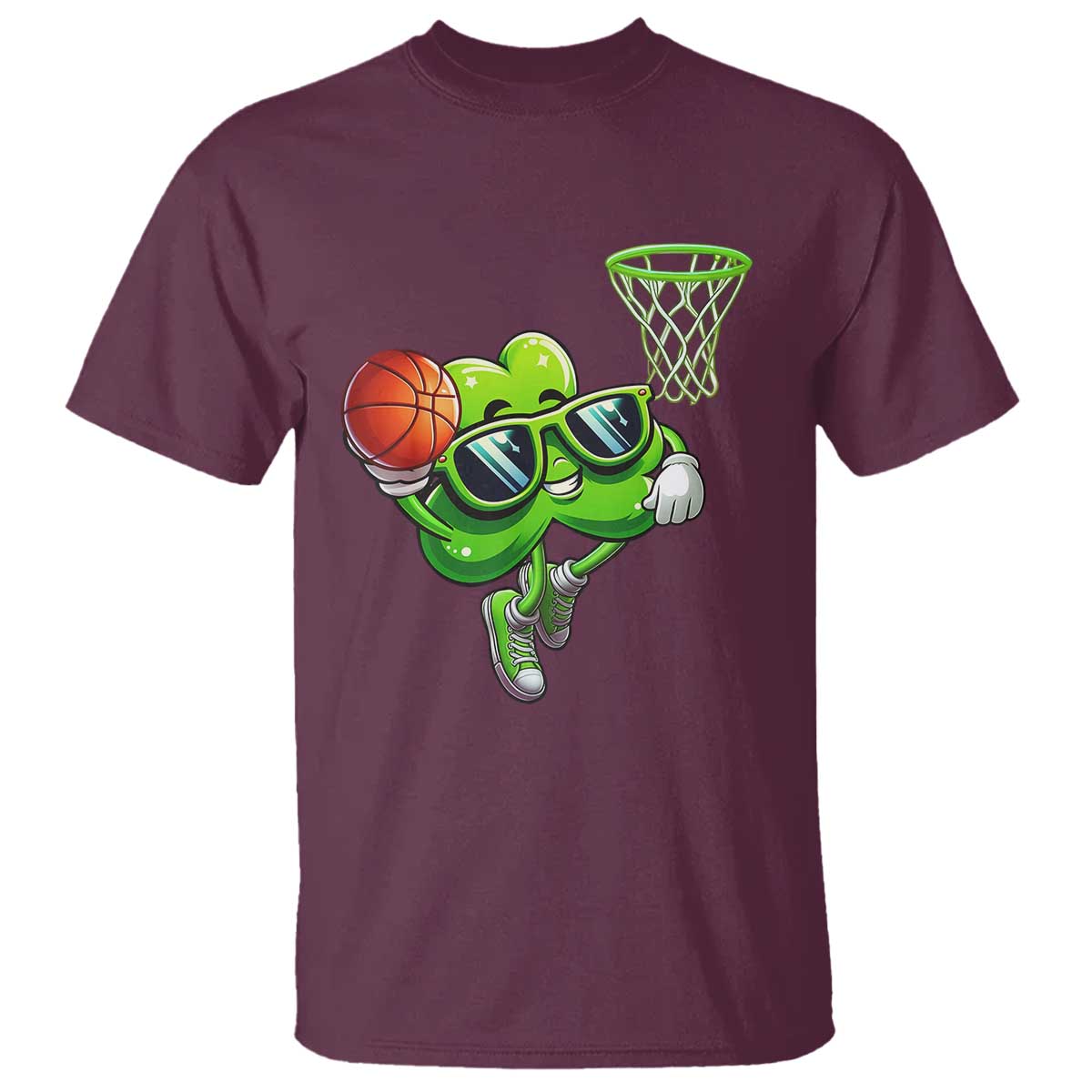 funny-st-patricks-day-basketball-green-shamrock-t-shirt