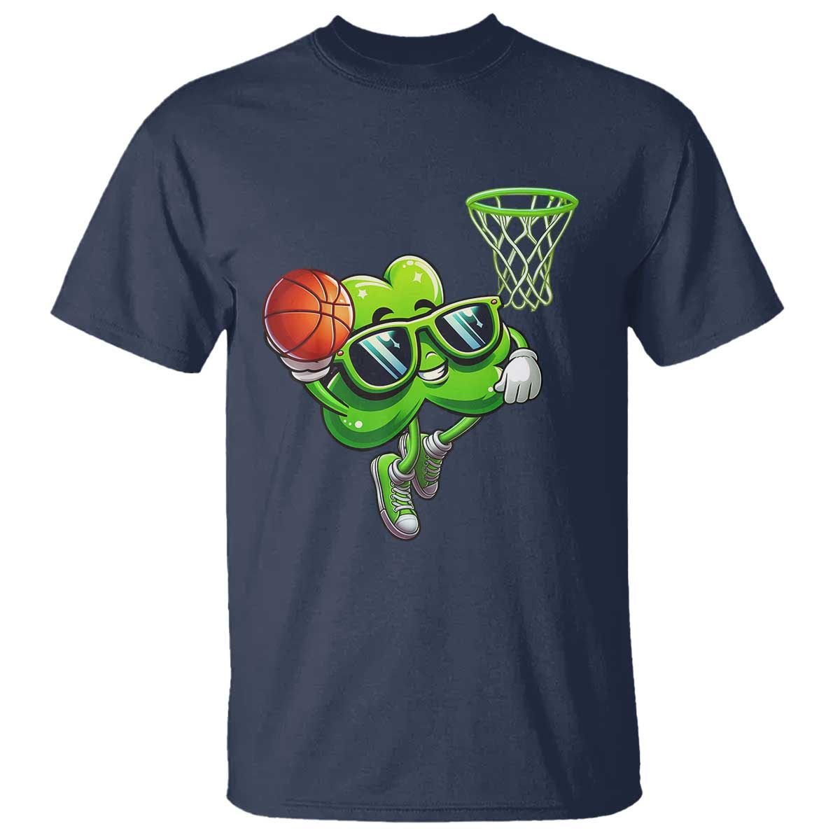 funny-st-patricks-day-basketball-green-shamrock-t-shirt