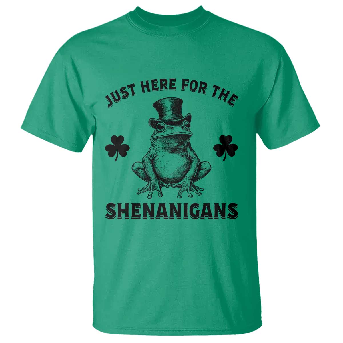 funny-st-patricks-day-just-here-for-the-shenanigans-t-shirt-frog-shamrock