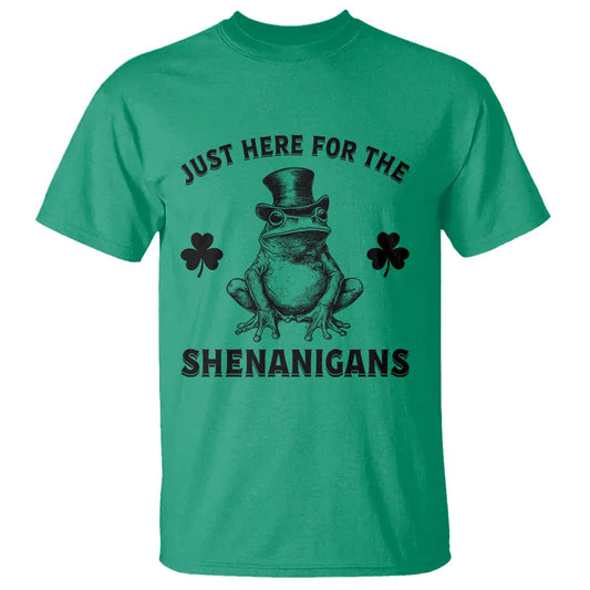 funny-st-patricks-day-just-here-for-the-shenanigans-t-shirt-frog-shamrock