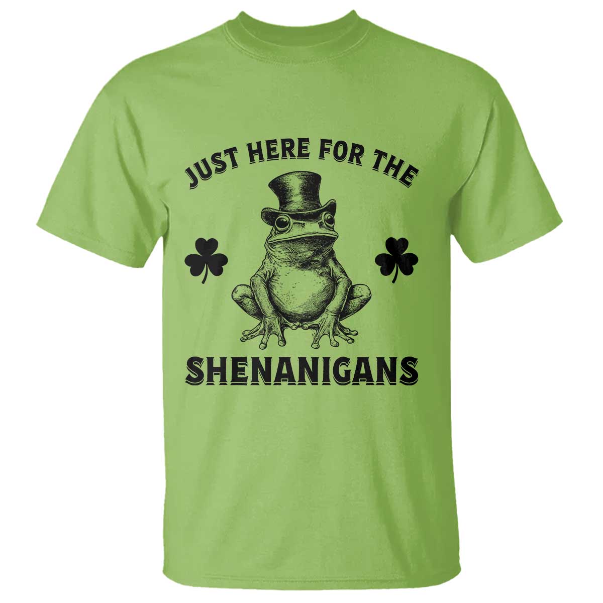 funny-st-patricks-day-just-here-for-the-shenanigans-t-shirt-frog-shamrock