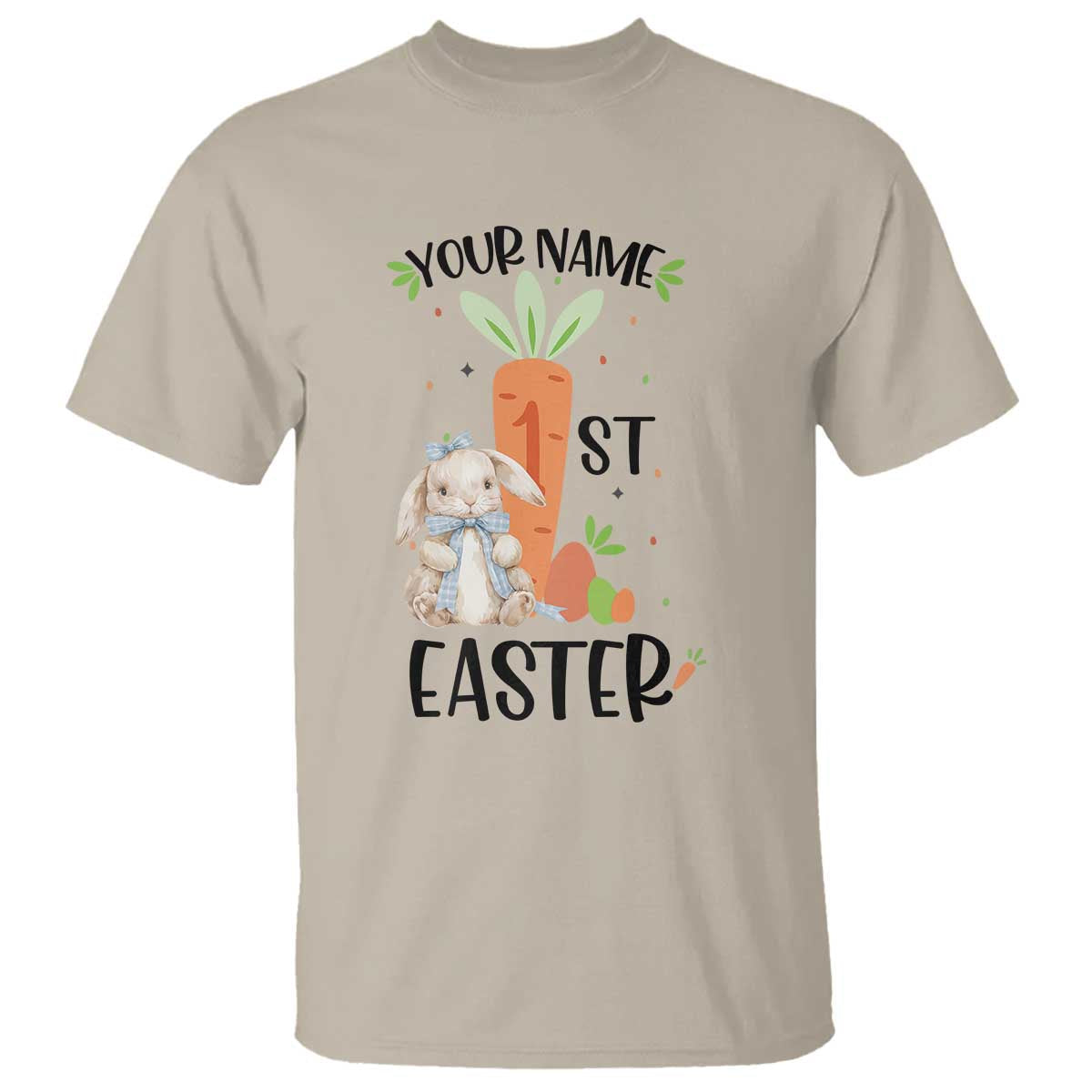 personalized-easter-day-t-shirt-custom-text-1st-easter-cute-bunny-carrot