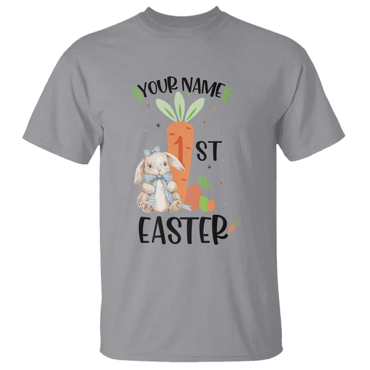 personalized-easter-day-t-shirt-custom-text-1st-easter-cute-bunny-carrot