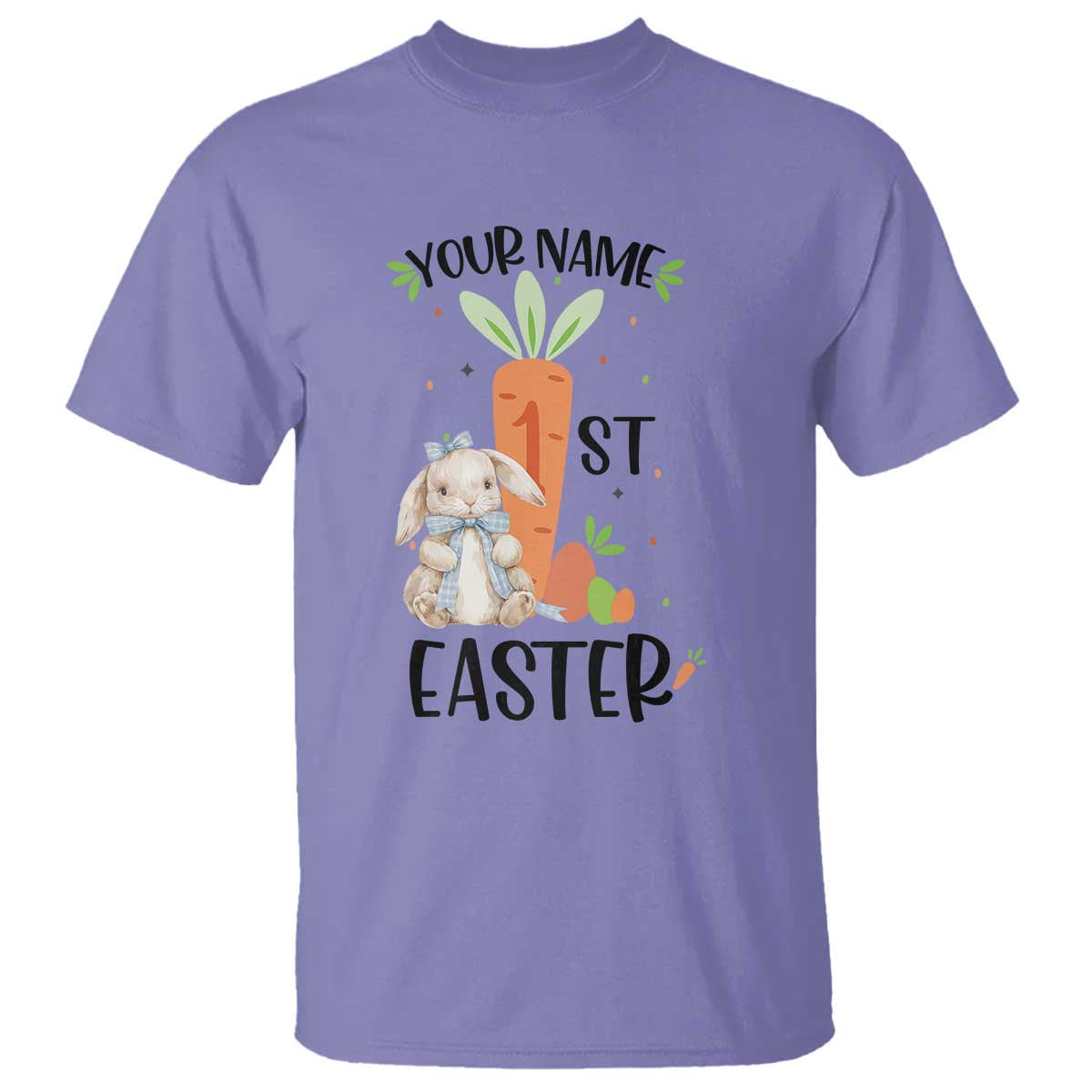 personalized-easter-day-t-shirt-custom-text-1st-easter-cute-bunny-carrot