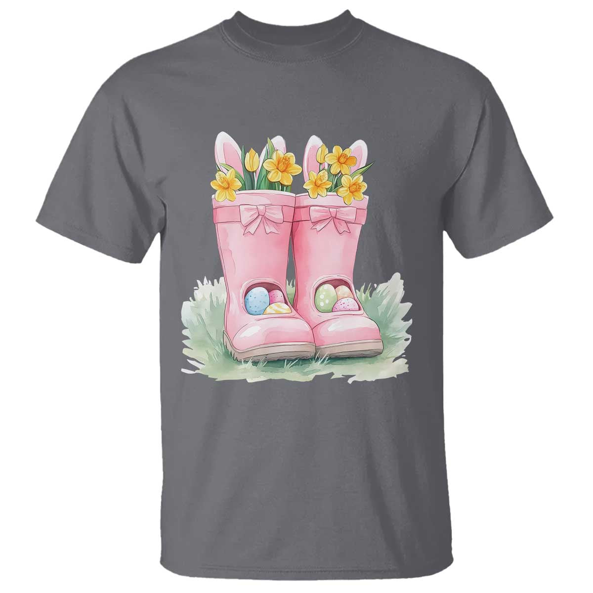 funny-easter-day-gardening-t-shirt-gardener-boots-bunny-ears-colorful-eggs