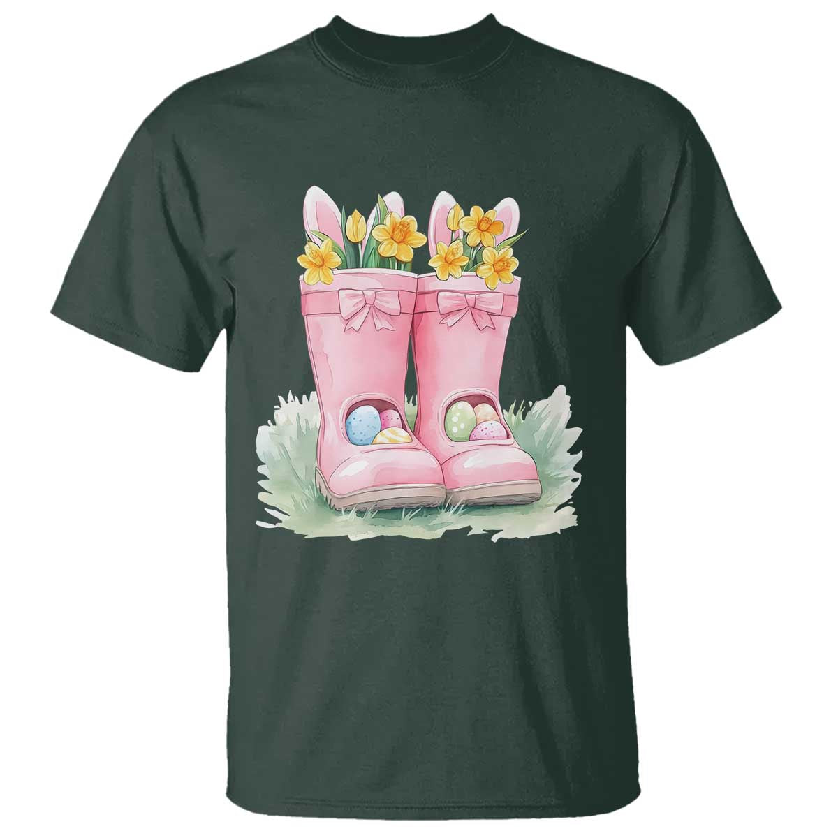 funny-easter-day-gardening-t-shirt-gardener-boots-bunny-ears-colorful-eggs