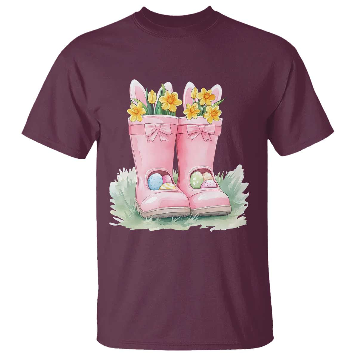 funny-easter-day-gardening-t-shirt-gardener-boots-bunny-ears-colorful-eggs