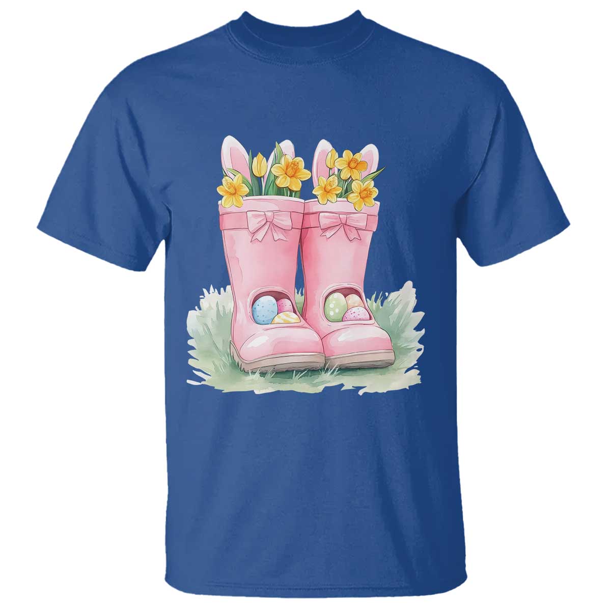 funny-easter-day-gardening-t-shirt-gardener-boots-bunny-ears-colorful-eggs