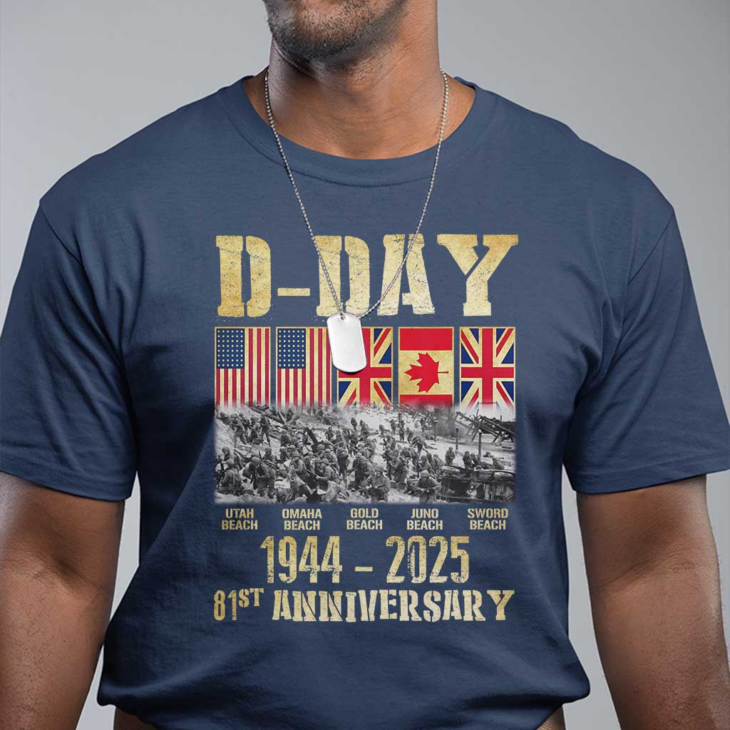 d-day-81st-anniversary-honor-history-normandy-wwii-t-shirt
