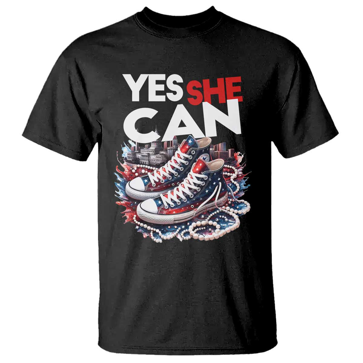 harris-2024-t-shirt-yes-she-can-chucks-and-pearls-american-flag