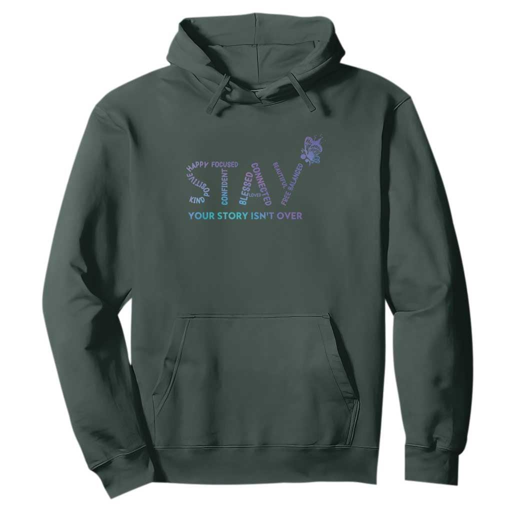 Suicide Prevention Support Hoodie Stay Your Story Isn't Over Butterfly Semicolon