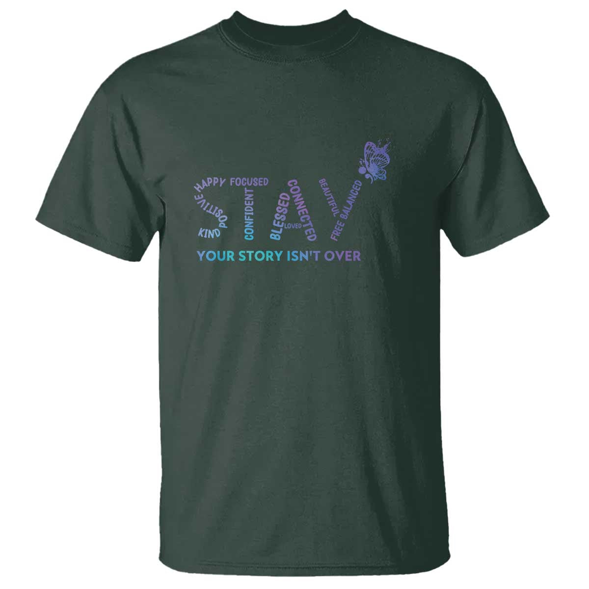 Suicide Prevention Support T Shirt Stay Your Story Isn't Over Butterfly Semicolon