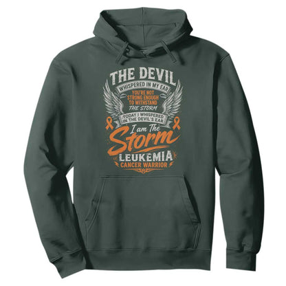 Leukemia Cancer Warrior Hoodie I Whispered I Am The Storm Orange Ribbon
