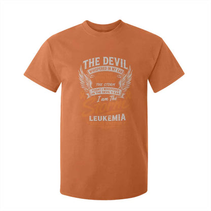 Leukemia Cancer Warrior T Shirt For Kid I Whispered I Am The Storm Orange Ribbon