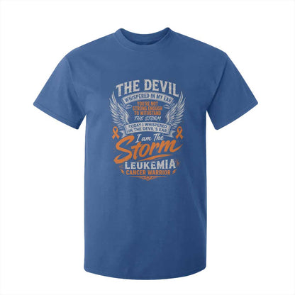 Leukemia Cancer Warrior T Shirt For Kid I Whispered I Am The Storm Orange Ribbon