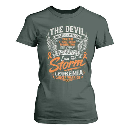 Leukemia Cancer Warrior T Shirt For Women I Whispered I Am The Storm Orange Ribbon