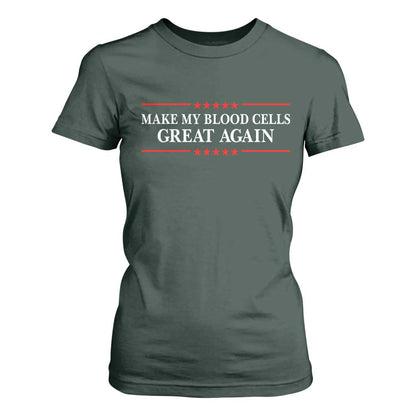 Make My Blood Cells Great Again T Shirt For Women Funny Leukemia Cancer Support