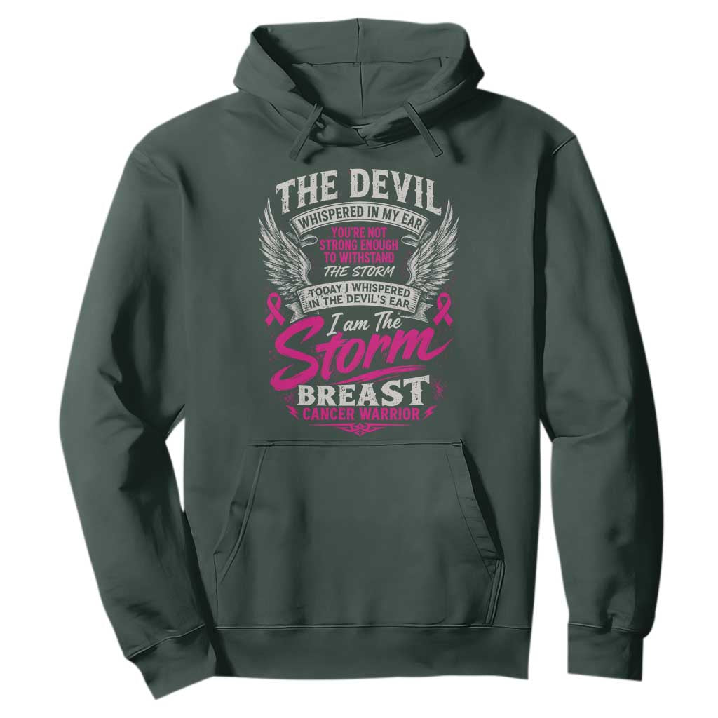 Breast Cancer Warrior Hoodie I Whispered I Am The Storm Pink Ribbon