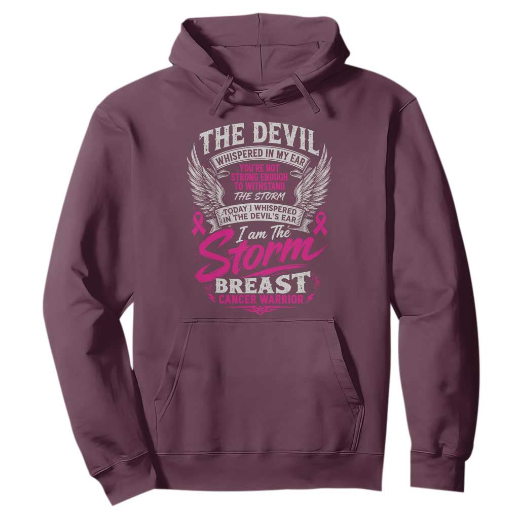 Breast Cancer Warrior Hoodie I Whispered I Am The Storm Pink Ribbon