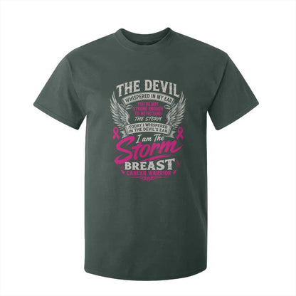 Breast Cancer Warrior T Shirt For Kid I Whispered I Am The Storm Pink Ribbon