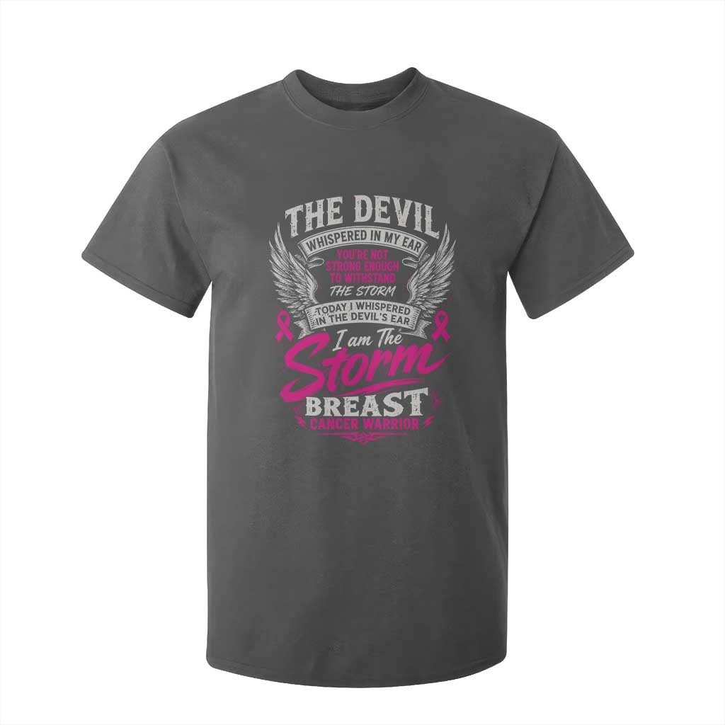 Breast Cancer Warrior T Shirt For Kid I Whispered I Am The Storm Pink Ribbon