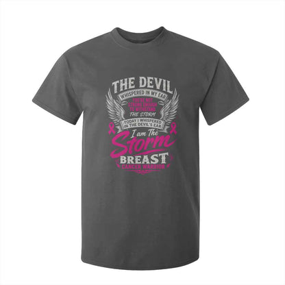 Breast Cancer Warrior T Shirt For Kid I Whispered I Am The Storm Pink Ribbon