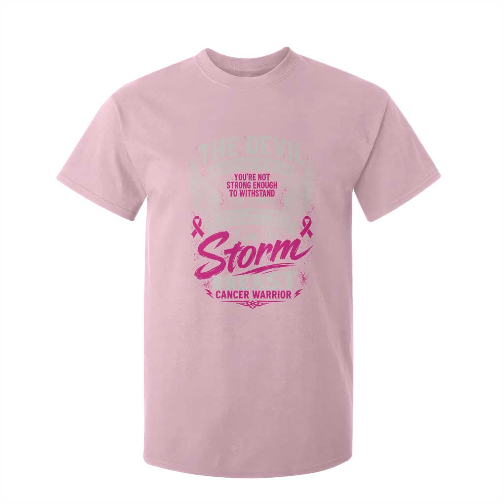Breast Cancer Warrior T Shirt For Kid I Whispered I Am The Storm Pink Ribbon