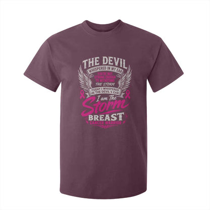 Breast Cancer Warrior T Shirt For Kid I Whispered I Am The Storm Pink Ribbon