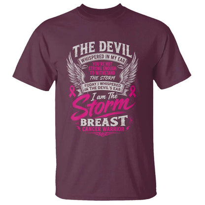 Breast Cancer Warrior T Shirt I Whispered I Am The Storm Pink Ribbon