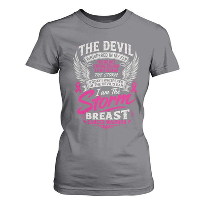 Breast Cancer Warrior T Shirt For Women I Whispered I Am The Storm Pink Ribbon