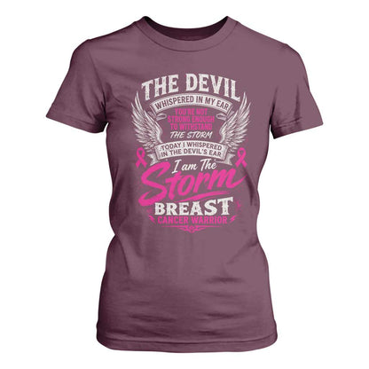 Breast Cancer Warrior T Shirt For Women I Whispered I Am The Storm Pink Ribbon