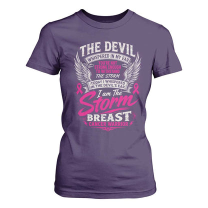 Breast Cancer Warrior T Shirt For Women I Whispered I Am The Storm Pink Ribbon