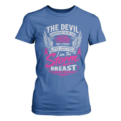 Breast Cancer Warrior T Shirt For Women I Whispered I Am The Storm Pink Ribbon