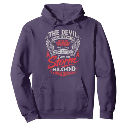 Blood Cancer Warrior Hoodie I Whispered I Am The Storm Red Ribbon