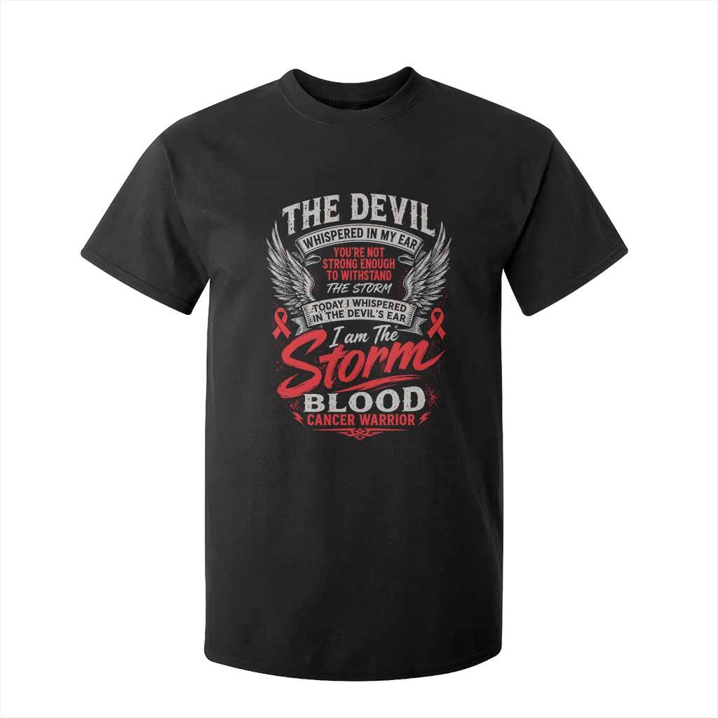 Blood Cancer Warrior T Shirt For Kid I Whispered I Am The Storm Red Ribbon
