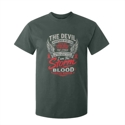 Blood Cancer Warrior T Shirt For Kid I Whispered I Am The Storm Red Ribbon