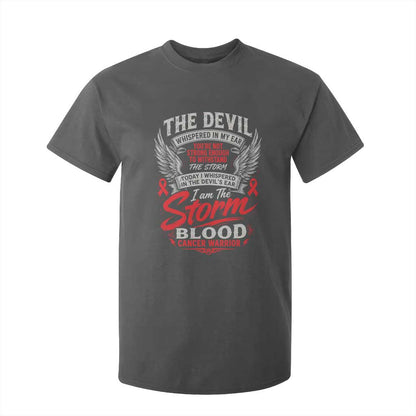 Blood Cancer Warrior T Shirt For Kid I Whispered I Am The Storm Red Ribbon