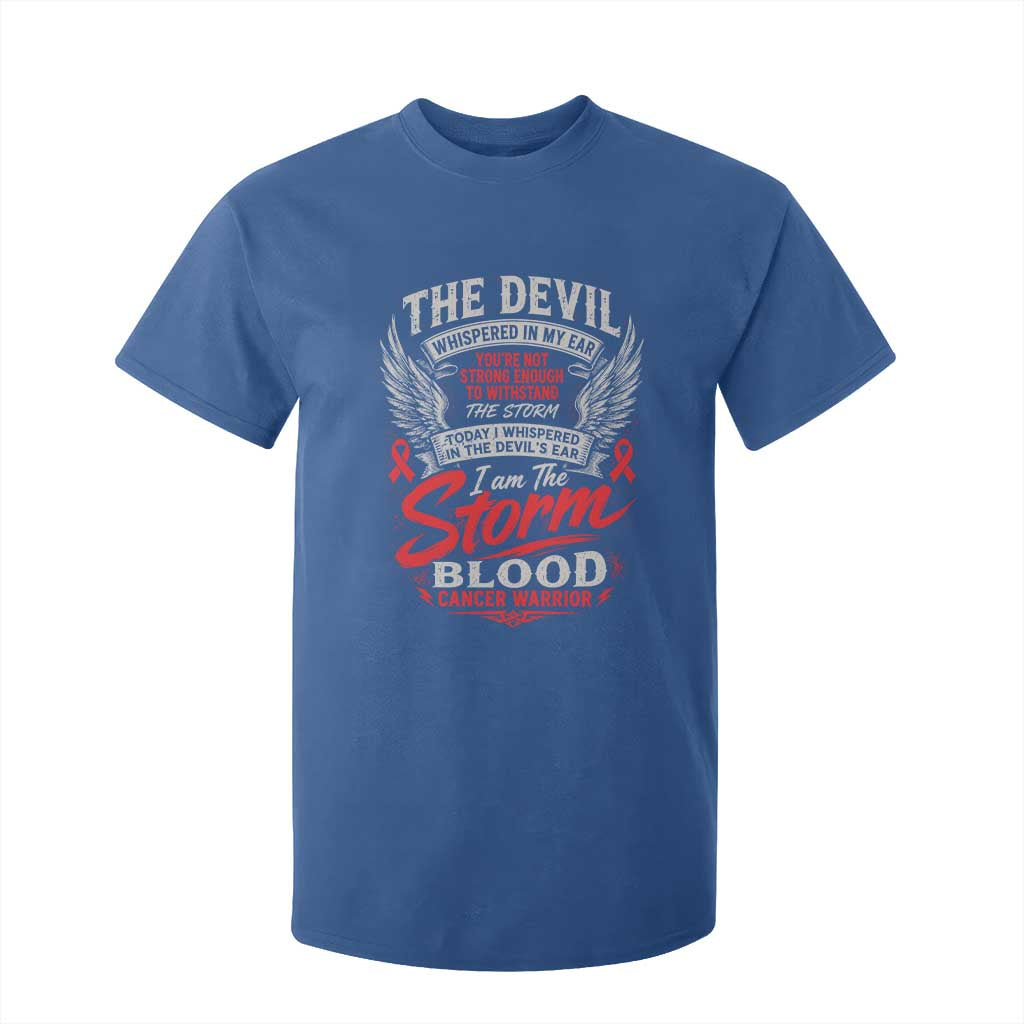 Blood Cancer Warrior T Shirt For Kid I Whispered I Am The Storm Red Ribbon