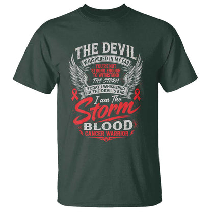 Blood Cancer Warrior T Shirt I Whispered I Am The Storm Red Ribbon