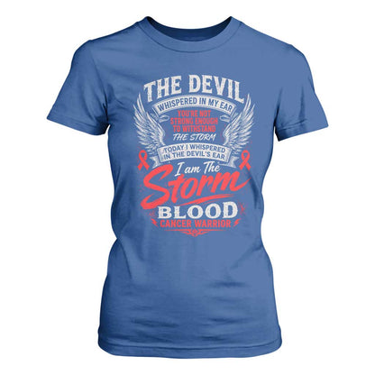 Blood Cancer Warrior T Shirt For Women I Whispered I Am The Storm Red Ribbon