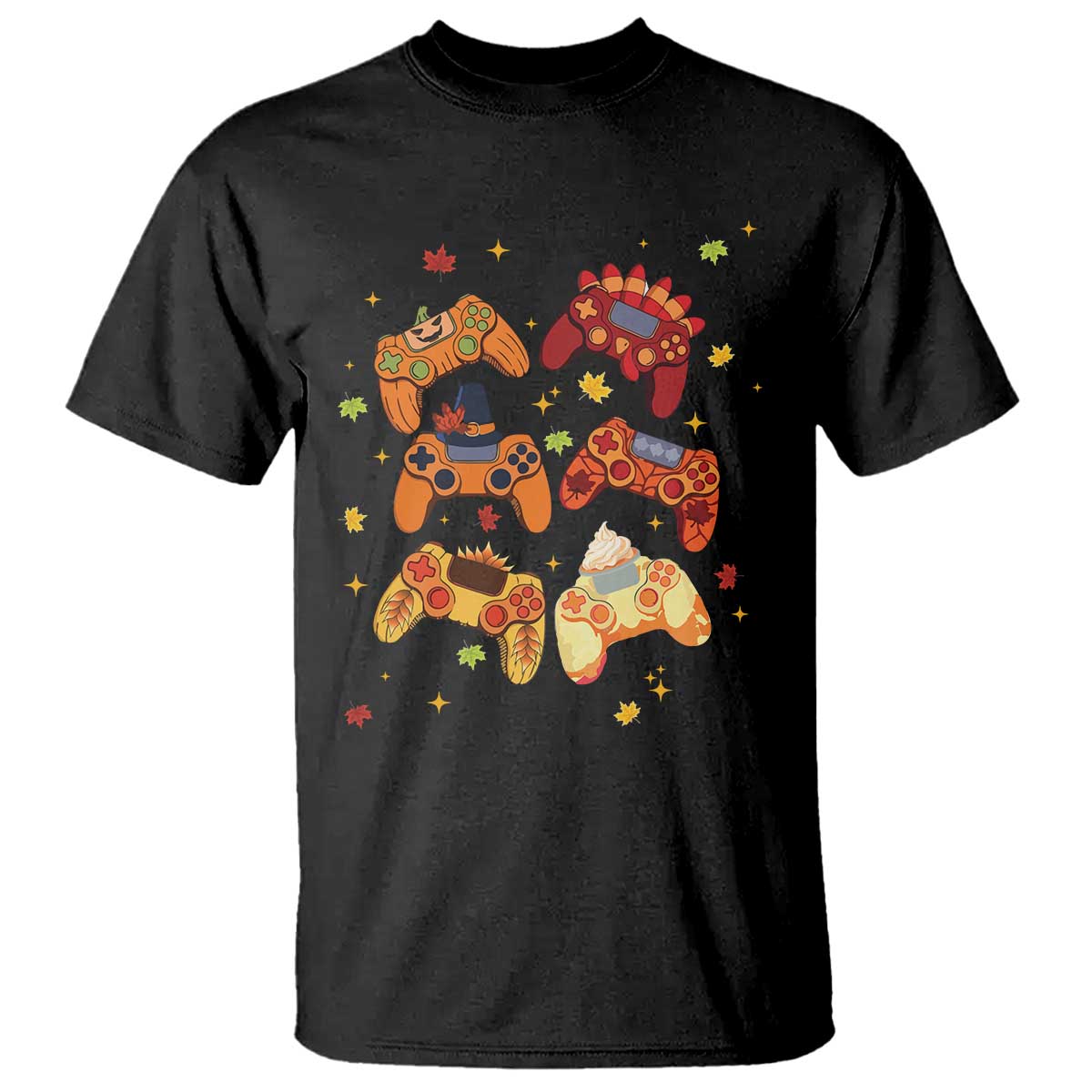 fall-season-gamers-t-shirt-gaming-controllers-pumpkin-turkey-autumn-maple-leaf