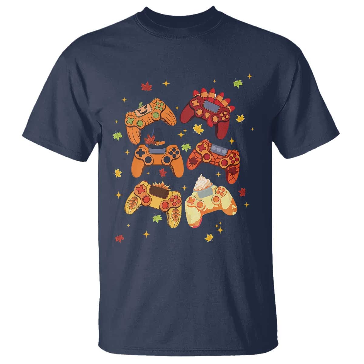 fall-season-gamers-t-shirt-gaming-controllers-pumpkin-turkey-autumn-maple-leaf