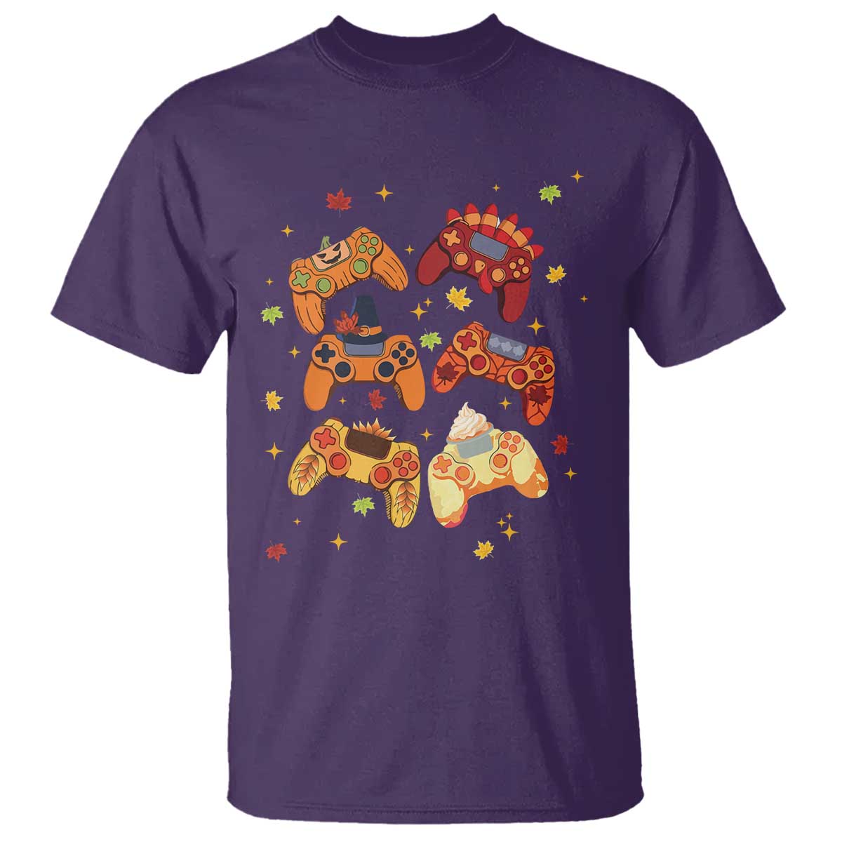 fall-season-gamers-t-shirt-gaming-controllers-pumpkin-turkey-autumn-maple-leaf