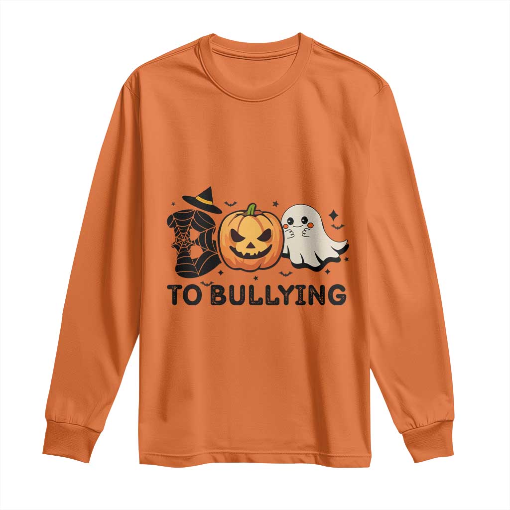 Halloween Unity Day Long Sleeve Shirt Boo To Bullying Bullying Prevention Ghost Pumpkin